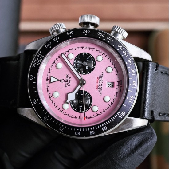 Tudor-Black Bay Chrono 42mm SS/LE Pink Dial BLSF A7750 Automatic