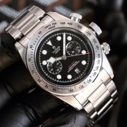 Tudor-Black Bay Chrono 42mm SS/SS Black Dial BLSF A7750 Automatic