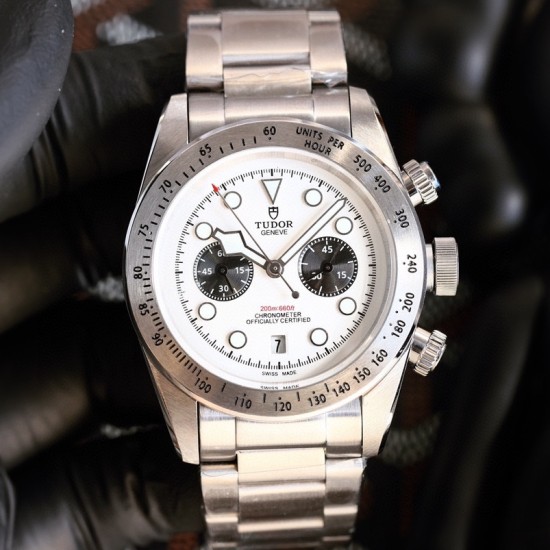 Tudor-Black Bay Chrono 42mm SS/SS White Dial BLSF A7750 Automatic