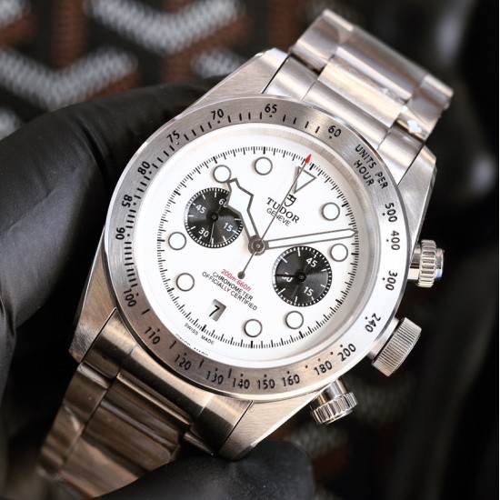 Tudor-Black Bay Chrono 42mm SS/SS White Dial BLSF A7750 Automatic