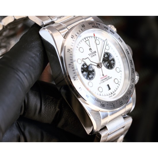 Tudor-Black Bay Chrono 42mm SS/SS White Dial BLSF A7750 Automatic
