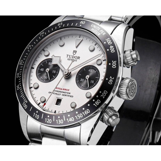 Tudor-Black Bay Chrono 42mm SS/SS White Dial BLSF A7750 Automatic