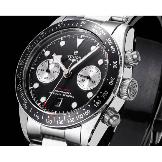 Tudor-Black Bay Chrono 42mm SS/SS Black Dial BLSF A7750 Automatic
