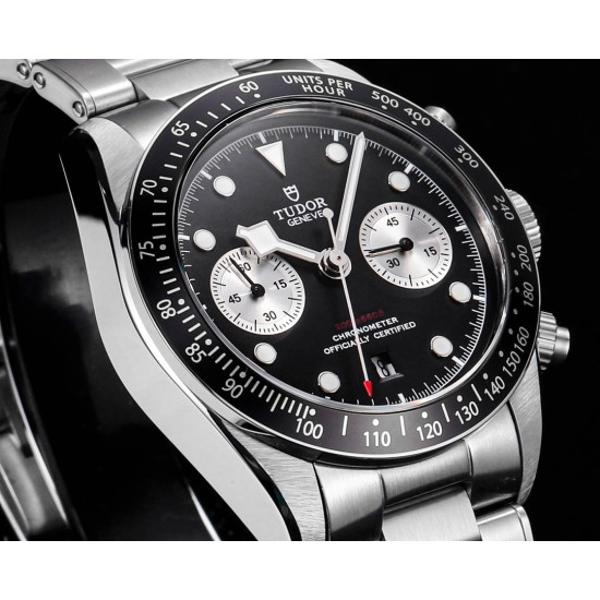 Tudor-Black Bay Chrono 42mm SS/SS Black Dial BLSF A7750 Automatic