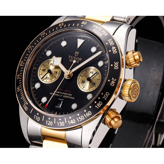 Tudor-Black Bay Chrono 42mm SS/SS Black Dial BLSF A7750 Automatic