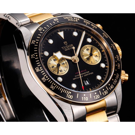 Tudor-Black Bay Chrono 42mm SS/SS Black Dial BLSF A7750 Automatic