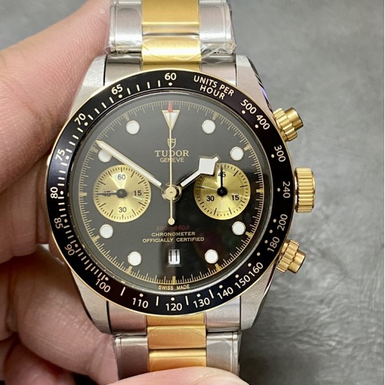 Tudor-Black Bay Chrono 41mm SS/SS Black Dial TWF A7750 Automatic