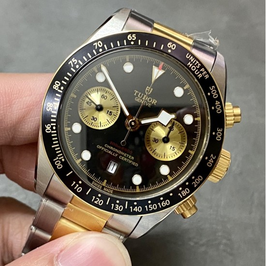 Tudor-Black Bay Chrono 41mm SS/SS Black Dial TWF A7750 Automatic