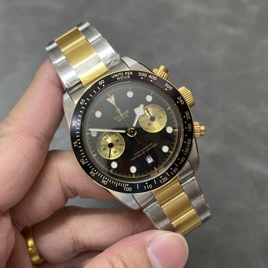 Tudor-Black Bay Chrono 41mm SS/SS Black Dial TWF A7750 Automatic