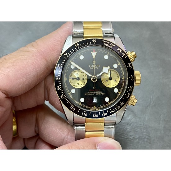 Tudor-Black Bay Chrono 41mm SS/SS Black Dial TWF A7750 Automatic