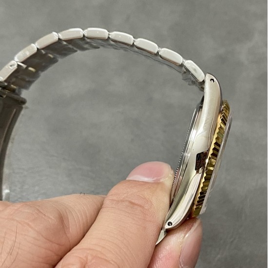 Tudor-Prince Date Day Ladies 36mm YG/SS Black/Stk MKS A2824