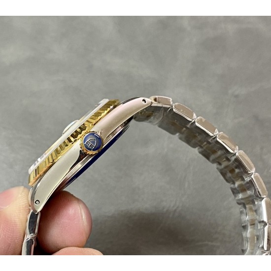 Tudor-Prince Date Day Ladies 36mm YG/SS Black/Stk MKS A2824