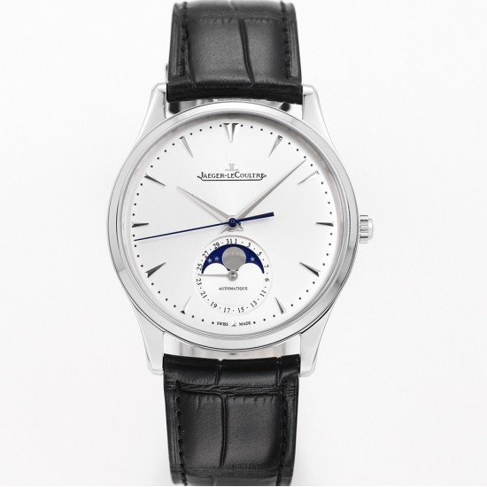 Jaeger LeCoultre-Master Ultra Thin Moonphase 39mm SS/LE White/Stk GF A925 Super Clone