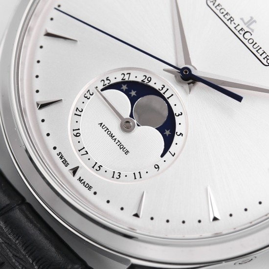 Jaeger LeCoultre-Master Ultra Thin Moonphase 39mm SS/LE White/Stk GF A925 Super Clone