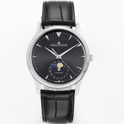 Jaeger LeCoultre-Master Ultra Thin Moonphase 39mm SS/LE Black/Stk GF A925 Super Clone