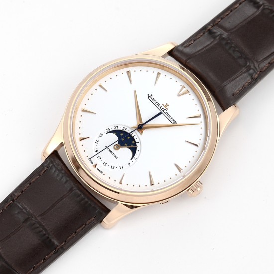 Jaeger LeCoultre-Master Ultra Thin Moonphase 39mm Rose/LE White/Stk GF A925 Super Clone