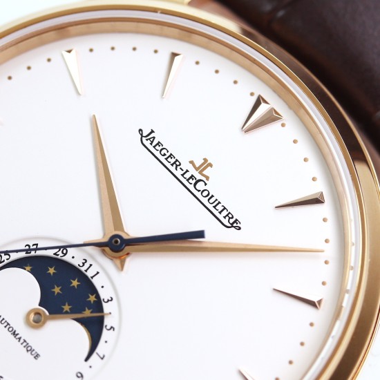 Jaeger LeCoultre-Master Ultra Thin Moonphase 39mm Rose/LE White/Stk GF A925 Super Clone