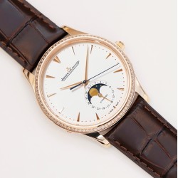 Jaeger LeCoultre-Master Ultra Thin Moonphase 39mm Dia RG/LE White/Stk GF A925 Super Clone