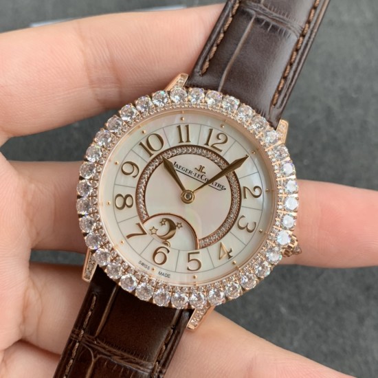 JAEGER LeCOULTRE- Rendez-Vous 36mm Diam RG/LE White Diam Dial ZF 925B/1 Super Clone