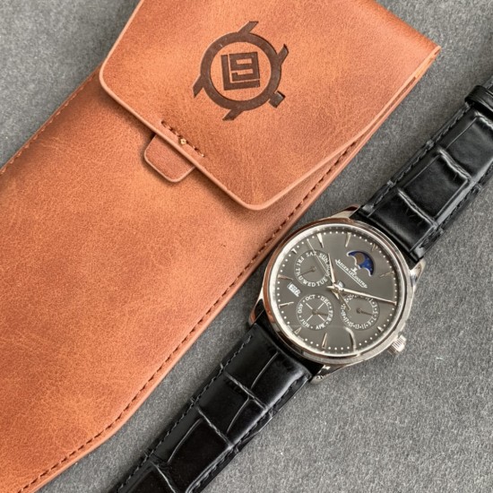 Jaeger LeCoultre - Master Ultra Thin Perpetual Calendar 39mm SS/LE Grey Dial V9F A868(Gold Moonphase)