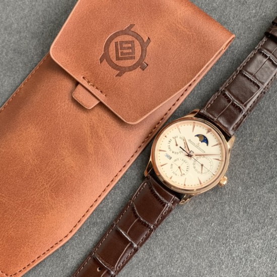 Jaeger LeCoultre - Master Ultra Thin Perpetual Calendar 39mm RG/LE White Dial V9F A868(Gold Moonphase)