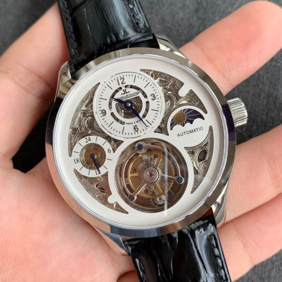 Jaeger LeCoultre - Master Multi-Functions 42mm SS/LE Skeleton Dial Tourbillon 