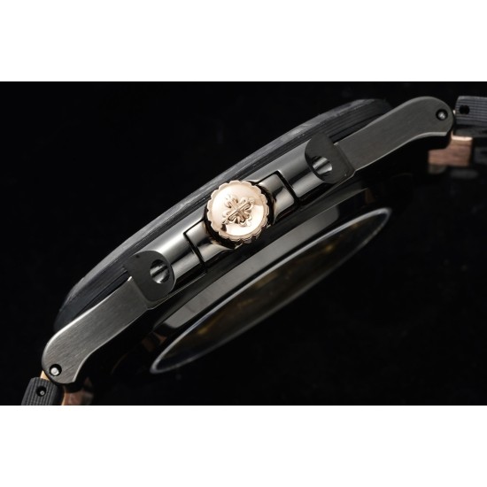 Patek Philippe - Nautilus 5711 40mm Carbon/Carbon/RG Black Textured Dial DIWF 324SC