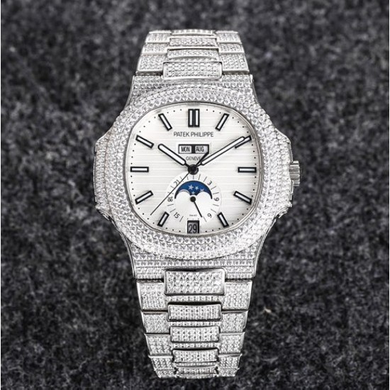 Patek Philippe - Nautilus Annual Cal. 5726A 40.5MM Full Diam SS/SS White Dial R8F A324