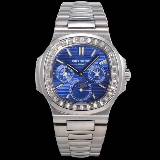 Patek Philippe - Nautilus 5740 40mm Diamonds SS/SS Blue/Stk TWF A240