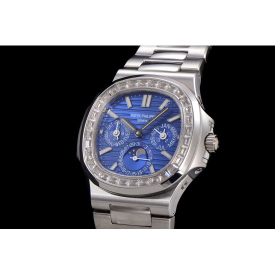 Patek Philippe - Nautilus 5740 40mm Diamonds SS/SS Blue/Stk TWF A240