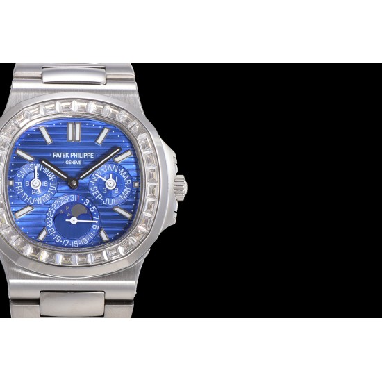 Patek Philippe - Nautilus 5740 40mm Diamonds SS/SS Blue/Stk TWF A240