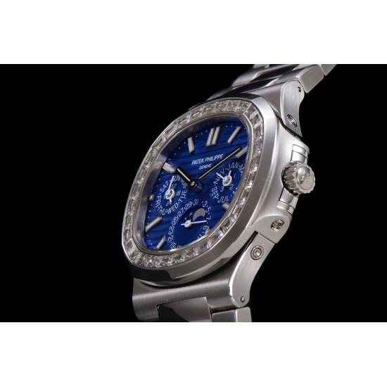 Patek Philippe - Nautilus 5740 40mm Diamonds SS/SS Blue/Stk TWF A240