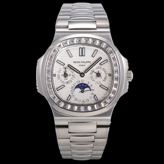 Patek Philippe - Nautilus 5740 40mm Diamonds SS/SS White/Stk TWF A240