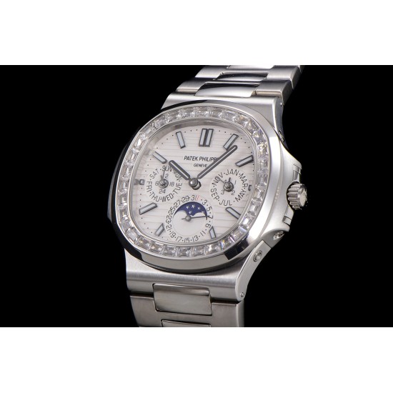 Patek Philippe - Nautilus 5740 40mm Diamonds SS/SS White/Stk TWF A240