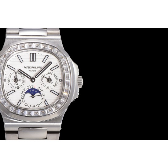 Patek Philippe - Nautilus 5740 40mm Diamonds SS/SS White/Stk TWF A240