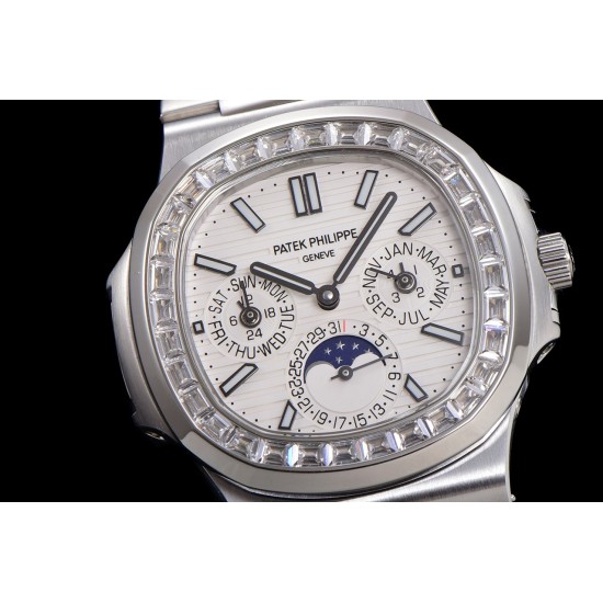 Patek Philippe - Nautilus 5740 40mm Diamonds SS/SS White/Stk TWF A240
