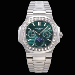 Patek Philippe - Nautilus 5740 40mm Diamonds SS/SS Green/Stk TWF A240