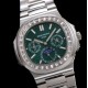 Patek Philippe - Nautilus 5740 40mm Diamonds SS/SS Green/Stk TWF A240