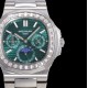 Patek Philippe - Nautilus 5740 40mm Diamonds SS/SS Green/Stk TWF A240
