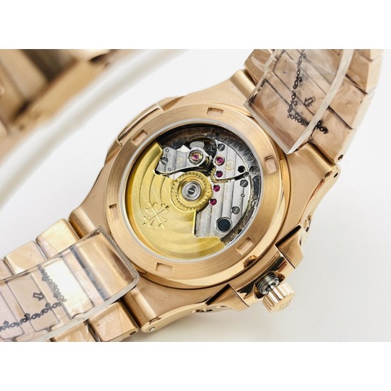 Patek Philippe - Nautilus 5740 40mm Diamonds RG/RG Silver/Stk PPF A240