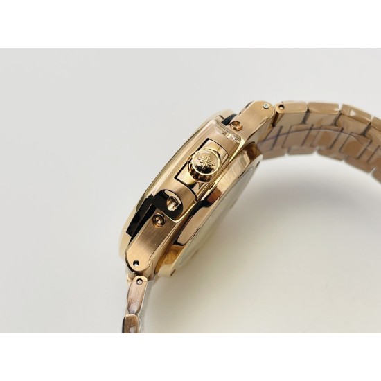 Patek Philippe - Nautilus 5740 40mm Diamonds RG/RG Brown/Stk PPF A240