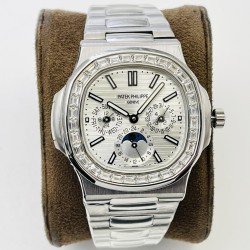Patek Philippe - Nautilus 5740 40mm Diamonds SS/SS Silver/Stk PPF A240