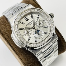 Patek Philippe - Nautilus 5740 40mm Diamonds SS/SS Silver/Stk PPF A240