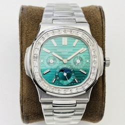 Patek Philippe - Nautilus 5740 40mm Diamonds SS/SS Green/Stk PPF A240