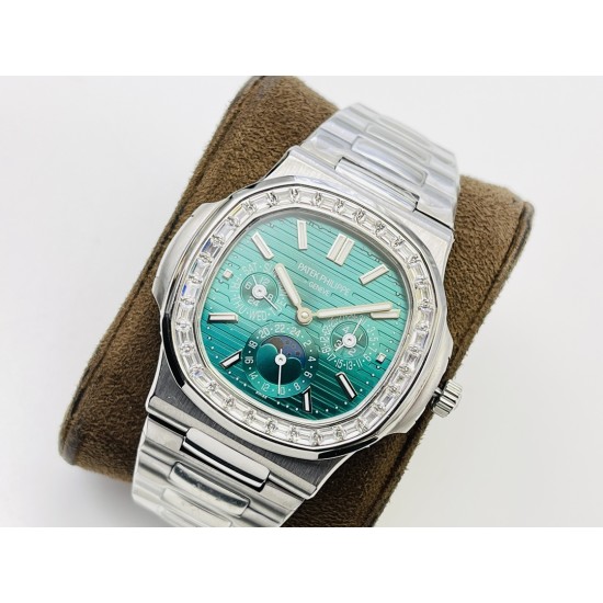Patek Philippe - Nautilus 5740 40mm Diamonds SS/SS Green/Stk PPF A240