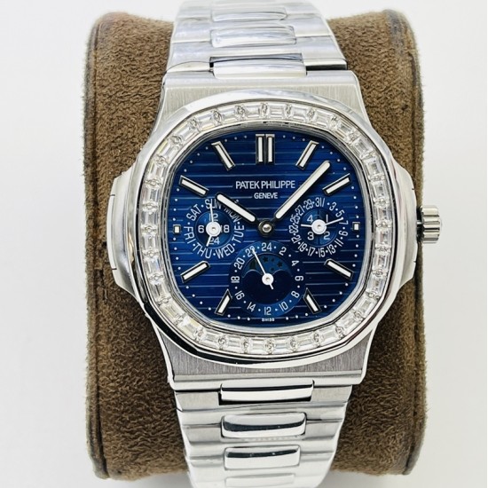 Patek Philippe - Nautilus 5740 40mm Diamonds SS/SS Blue/Stk PPF A240