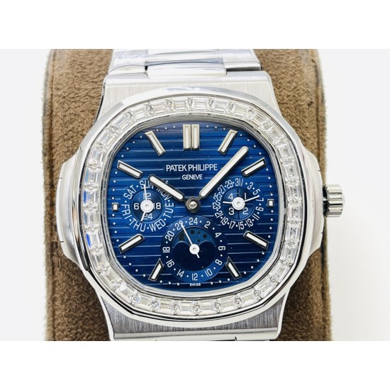 Patek Philippe - Nautilus 5740 40mm Diamonds SS/SS Blue/Stk PPF A240