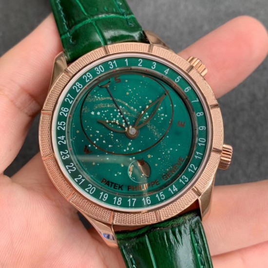 Patek Philippe - Celestial Sky Moon Date  42mm RG/LE Green Dial TZF A240