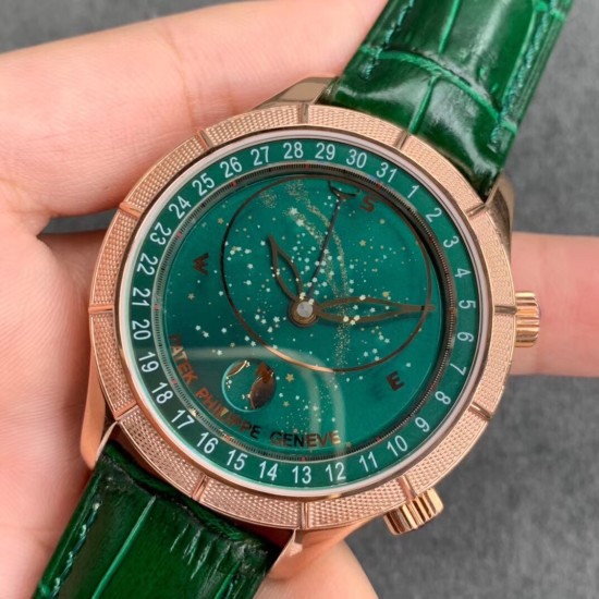 Patek Philippe - Celestial Sky Moon Date  42mm RG/LE Green Dial TZF A240