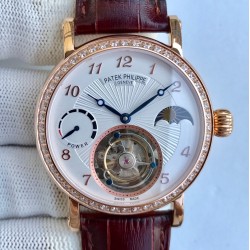 Patek Philippe - Complication Series MoonPhase 42mm Diamonds RG/LE White Dial Asia Tourbillon